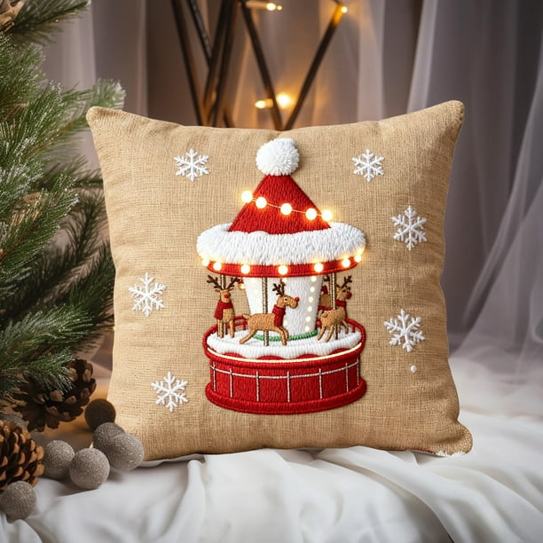 Christmas Throw Pillow Cover Decorative Cushion Covers For Sofa Couch Bed Holiday Winter Home Decor Xmas Pillowcase
