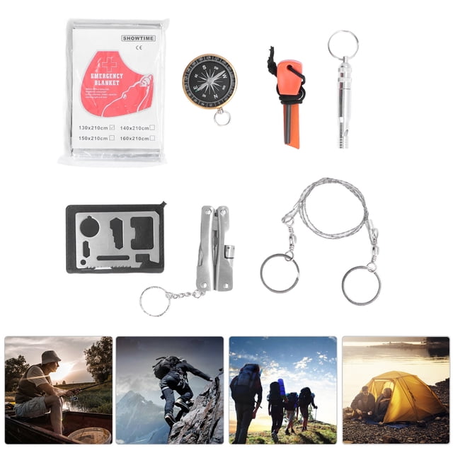 Kit de Herramientas de Supervivencia, Herramientas de Acero inoxidable 7 Herramientas AMPLIAS EQUIPOS DE SUPERVIVENCIA DE PESO LIGERO CON MANTA DE RESCATE PARA LA OFICINA