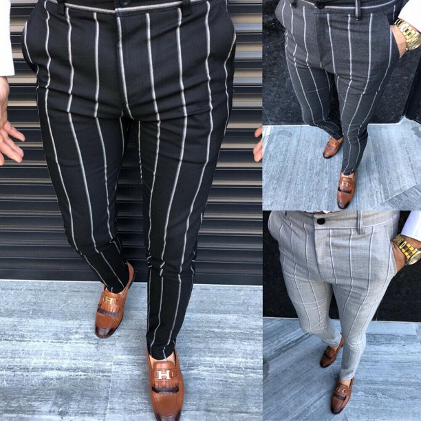 plaid stripe pants