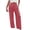 Brick Red, variant on BUWTTER Women's Casual Pants High Waist Wide Leg Long Trousers with Pockets Elastic Waist Solid Color Loose Fit Casual Women Slacks Brick Red L
