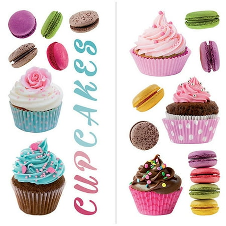 Home Decor Line Cupcakes Macarons Wall Decal Set Home Decor Line Cupcakes Macarons Wall Decal Set