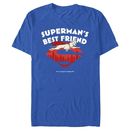 Men's DC League of Super-Pets Superman's Best Friend Flying Krypto Graphic Tee Royal Blue 3X Large