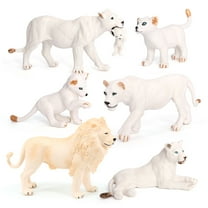 White Lion Figures 6PCS Jungle Animal Toys Figurines Decoration Christmas Birthday Gift Education