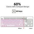 thumbnail image 6 of 68-Key Compact Mechanical Keyboard  Pink Backlit Keys, Durable Detachable Cable, Wired USB for Esports & Typing, 6 of 10
