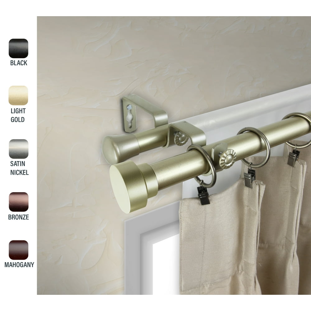 Mat 1" dia. Double Curtain Rod 160240 inches Gold