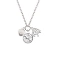 thumbnail image 2 of Delight Jewelry Opaque White Faceted Glass Spinner Let Things Go Fall Zoey Charm Necklace, 28", 2 of 4