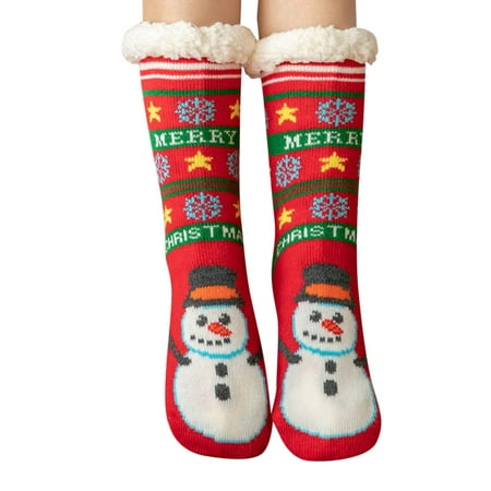 Women Warm Cozy Fuzzy Fleece Slipper Socks Christmas Gift