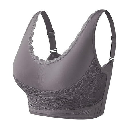 BSDJILFG Womens Bras Plus Size Corset Tops Zip Front Sports Bras Wire-Free Bras Push Up Bras  Yoga Solid Sleeveless Cold Shoulder Casual Tanks Blouse Tops Intimates