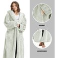 thumbnail image 6 of Women’s Long Fuzzy Hoodie Robe and Short Plush Hooded Bathrobe, Cozy and Warm Silver One Size, 6 of 7