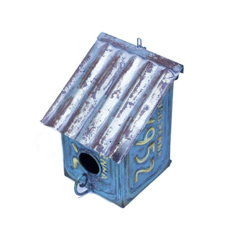 Saltbox Wood - License Plate Saltbox Bird House with Cleanout Door