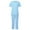 01 Light Blue, variant on Weiqiqre Scrubs for Women Set V-Neck Pocket Top & Drawstring Jogger Scrub Pants Stretch Nursing Scrubs Set Uniform