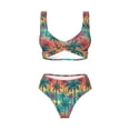 thumbnail image 4 of Rocae Hawaii Palms for Bikini Set for Women Two Piece Sexy High Swimsuits Split Crossover Bikini X-Large, 4 of 9