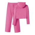 thumbnail image 3 of LTTVQM Girl's 2 Piece Outfits 11-12 Cute Long Sleeve Ribbed Knit Sweaters Warm Long Leggings Girl Set Hot Pink 11-12 Years, 3 of 4