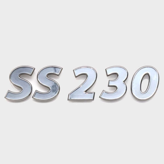 Lowe Boat Raised Brand Decal 2156184 | SS 230 Silver 8 5/8 Inch