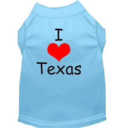 Pet Dog Cat Shirt Screen Printed, "I Love Texas"