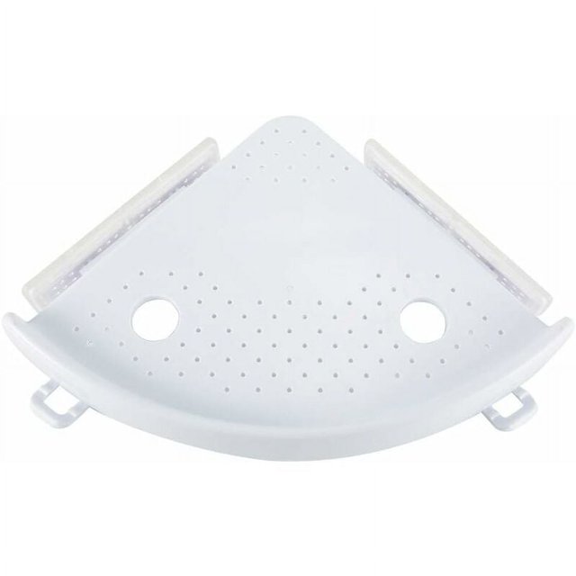 Corner Shower Caddy for Waterproof Material, Easy Installation with Adhesive for Kitchen Toilet (Organizational Elegance)