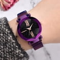 thumbnail image 2 of Reloj de pulsera de mujer de cuarzo con pantalla analógica y esfera redonda con correa de aleación de moda (púrpura), 2 of 4