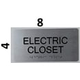 thumbnail image 3 of Electric Closet -Tactile Touch Braille Sign (Aluminum !!, Brush Silver, Size 4x8)- The Sensation line, 3 of 4