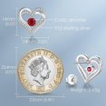 thumbnail image 4 of Pendientes de tuerca de plata de ley 925 con piedra natal, joyería para mujer, chapado en oro blanco/rosa, San Valentín, Navidad, aniversario, cumpleaños, joyería, regalos para él, 4 of 5