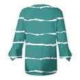 thumbnail image 5 of Dyegold Blouses For Women Dressy Casual 3/4 Flare Sleeve Lace Trim V Neck Floral Print Vintage Tunic Tops Loose Fit Shirts, 5 of 5