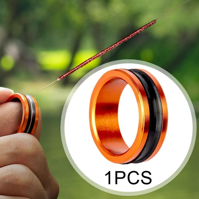 Anillo de arrastre para línea de pesca, regalo para pescadores, diseño ergonómico, metal, fácil de usar, portátil, aleación de aluminio para nudos 1 pieza de naranja