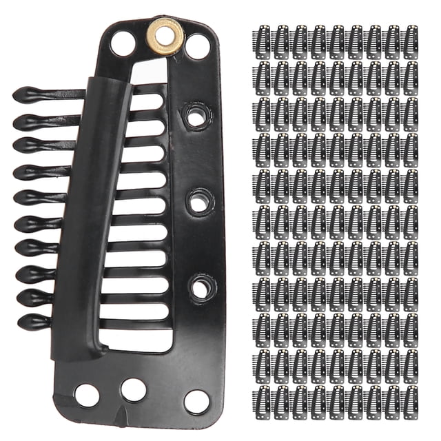 Accesorio para peluca, 100 piezas, 10 dientes, peluca, clip para peluca, clip a presión para peluca, parte superior de la línea