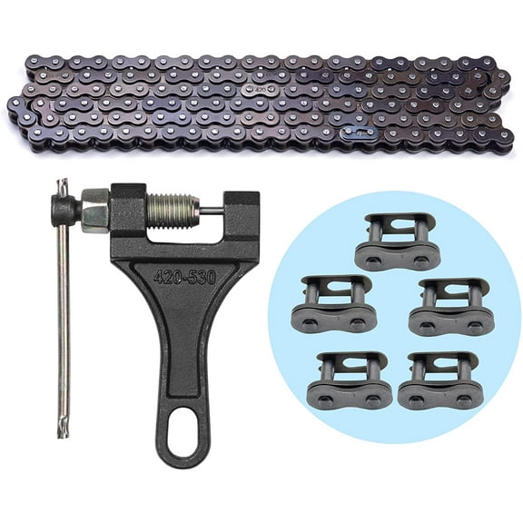 420 Motorcycle Chain - 420 Standard Roller Chain 132 Link   Chain Breaker for 110cc 125cc Dirt Pit Bike ATV Quad Go Kart Scooter Mini Bike