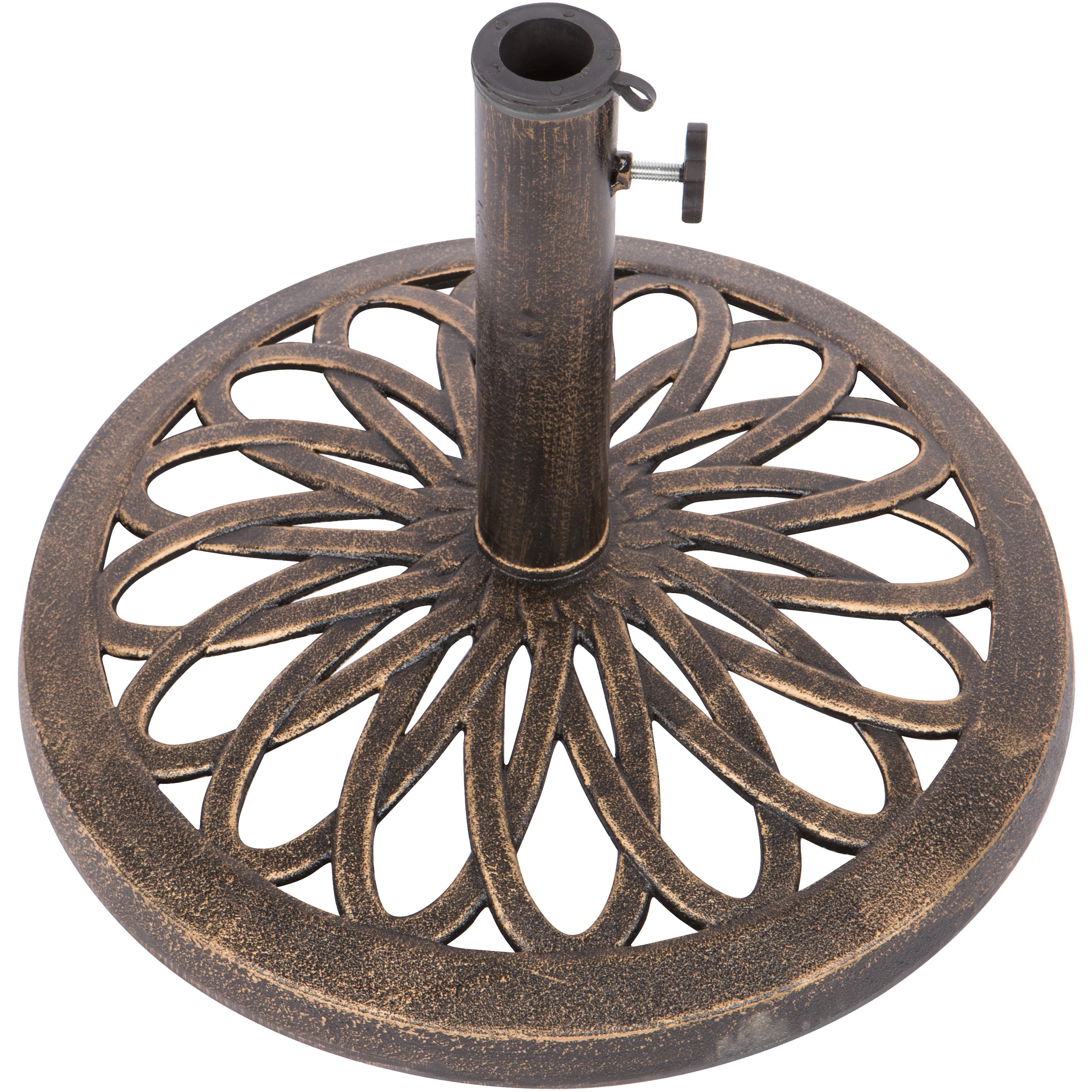 Trademark Innovations  Black/Brown Cast Iron Patio Umbrella Base Black