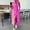 Hot Pink, variant on Denim Lapel Blazer Maxi Dress for Women V Neck Button Tie Waist Slit Denim Shirt Dress Solid Color Sleeveless Dress