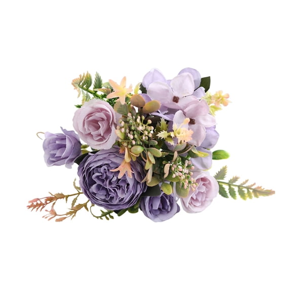 Tkrady 2 Bulk Artificial Flowers Combo Purple Flowers Mix Silk Flowers Big Peony for DIY Wedding Bridal Bouquets, Baby Shower, Floral Arrangement, Table Centerpieces, Home Decorations.