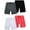 Black/White/Coral/Charcoal, variant on Real Love Girls' Active Shorts - 4 Pack French Terry Bermuda Shorts (Sizes: 7-16)