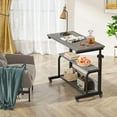 thumbnail image 4 of Tribesigns Small Portable Desk Side Table with Wheels, Height Adjustable C Table for Couch Bed Gray, 4 of 7