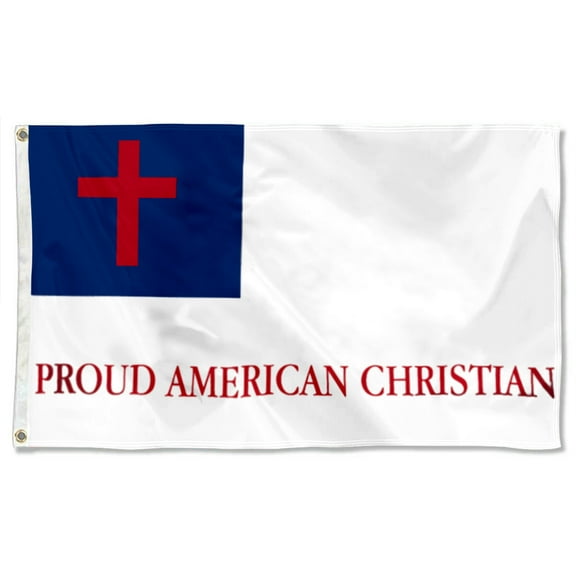 Cayyon Christian Flag 3x5Feet Christian Grommet Flag Proud American Christian Flag Banner with 2 Brass Grommets