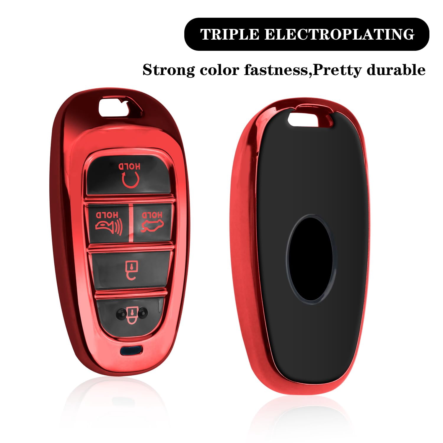 For Hyundai Key fob Cover Fits for 2024 2023 2022 2021 Hyundai Sonata Santa fe Tucson Smart 5 Button Key Case Shell