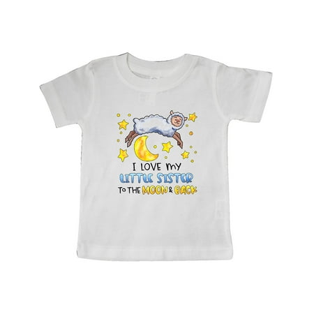 

Inktastic I Love my Little Sister to the Moon and Back- Cute Sheep Gift Baby Boy or Baby Girl T-Shirt