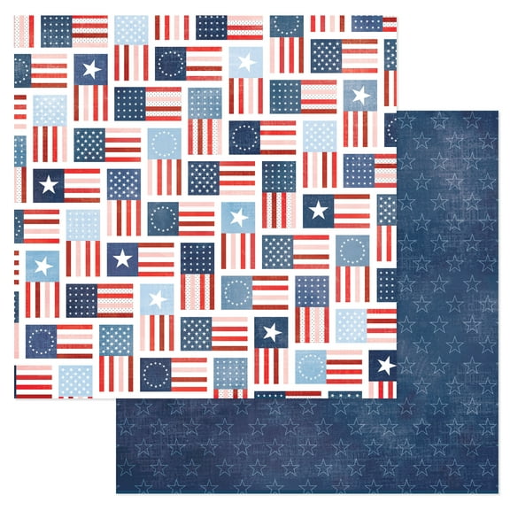 Flags And Frills Double-Sided Cardstock 12"X12"-Quilted Glory