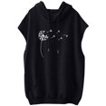 thumbnail image 3 of Womens Floral Print Hooded Sweatshirt Crew Neck Hoodies Short Sleeve Pullover Lightweight Loose Tops, 3 of 3