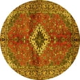 thumbnail image 1 of Ahgly Company Indoor Round Persian Yellow Traditional Area Rugs, 3' Round, 1 of 4