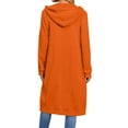 thumbnail image 6 of Mohiass Long Hoodies for Women Zip Up Jacket Oversized Y2K Hoodie Long Sleeve Sweatshirt Fall Jacket Winter Coats with Pockets Orange M, 6 of 6