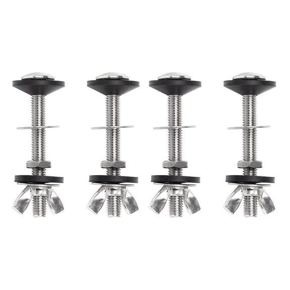 4 Pack Toilet Tank to Bowl Bolt Kits Cistern Bolts Kit,Stainless Steel Pan Fixing Fitting with Double Gaskets