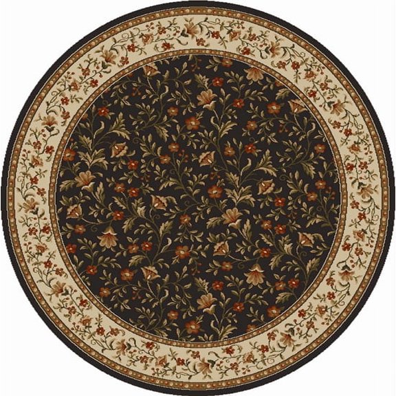 Radici Usa Como Area Rug 1593 Brown Italian Bordered 5' 3" x 5' 3" Round