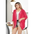 thumbnail image 2 of HAPPY BAY Women's Chiffon Summer Beach Open Front Vintage Kimono Beachwear Duster Cardigans for Women X-Large Solid, Pink, 2 of 5