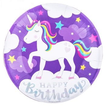 Unicorn Birthday Large Plates Kids Party Supplies 10 Count