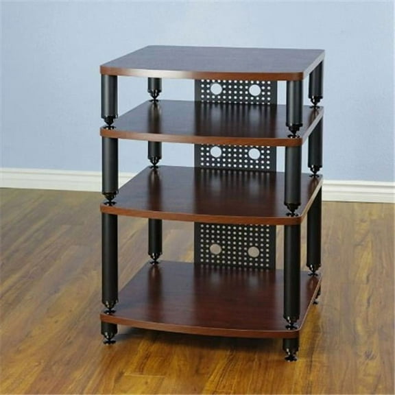 VTI Manufacturing 34447 4 Black Poles 4 Dark Red Shelf Professional Rack