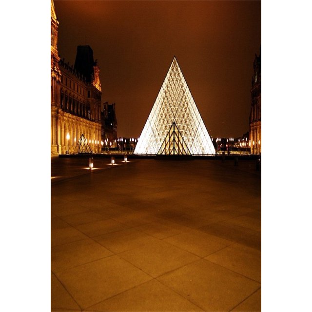 ABPHQTO 150x220cm Le Louvre Museum Square Telón de fondoFotografía París Pirámide de cristal Fondo Arquitectura francesa Nightscape Trip Photo Studio Props