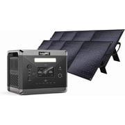 SolarPlay 2400W/2160Wh Portable Power Station, with 2 x 200W Solar Panel, 4 AC Outlet (4800W Peak), Emergency Power Station for Home, Camping, Outdoor Battery Backup