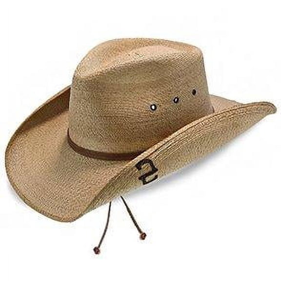 Contoy Palm Straw Western Hat - M - Toast Tan