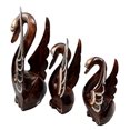 thumbnail image 4 of Balikraft Hand Made Wood Artisans "Angsa Wira" Graceful Moon Swan Family Set of 3 Decorative Figurines 10"H, 4 of 5