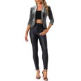 thumbnail image 2 of INSPIRE CHIC Valentine's Day Velvet Jackets for Women's 3/4 Sleeve Open Front Velvet Cardigan XL Grey, 2 of 6