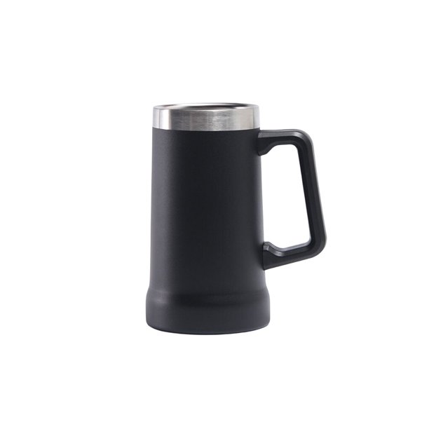 Matsuzay Taza de vacío de acero inoxidable, portátil, con mango, boca grande, reutilizable, aislamiento térmico, 709ml, frasco de repuesto Suministros térmicos Negro